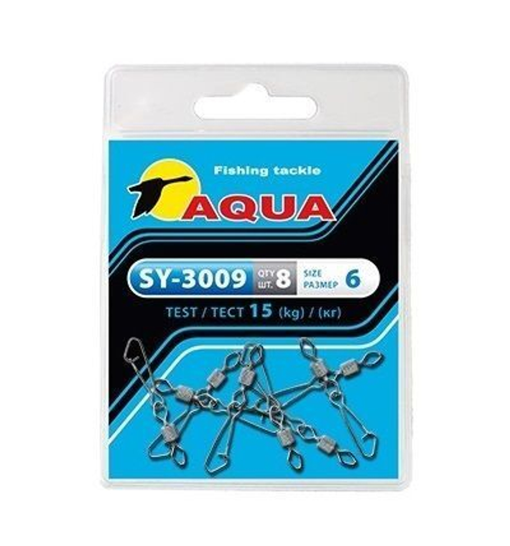 Карабин с вертлюгом рыболовный SY-3009 №07 (упк. 8 шт.)