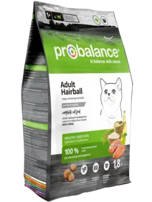 Уценка! Повр.упак. / Сухой корм ProBalance Adult Hairball для кошек, облегчающий выведение шерсти