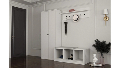 Прихожая Билли 8 Белый Фасадный 0101 162*40*161 см, Белый   Фиеста