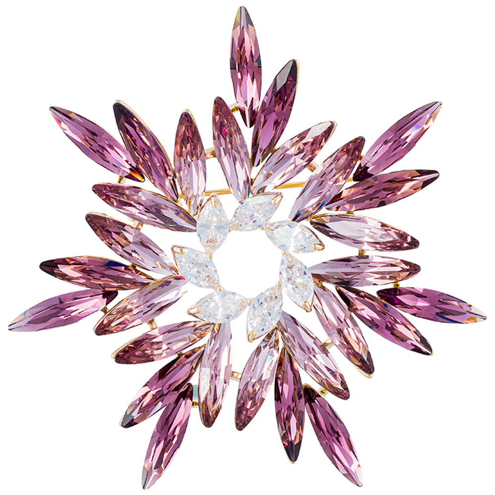 Брошь Fiore Luna ОРЕОЛ Zircon Crystal XR14406A1 V/G