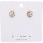 Серьги из гиппоалергенного металла со стразами «ПАЛУМНА», классика, цвет золото и серебро, 1,2-dсм