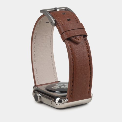 Ремешок для Apple Watch 44/45/46 mm из кожи теленка, коричневого цвета