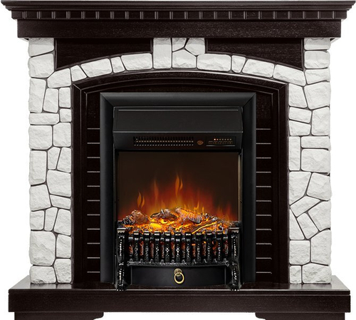 Каминокомплект Glasgow - Венге / Белый с очагом Fobos FX M Black RC