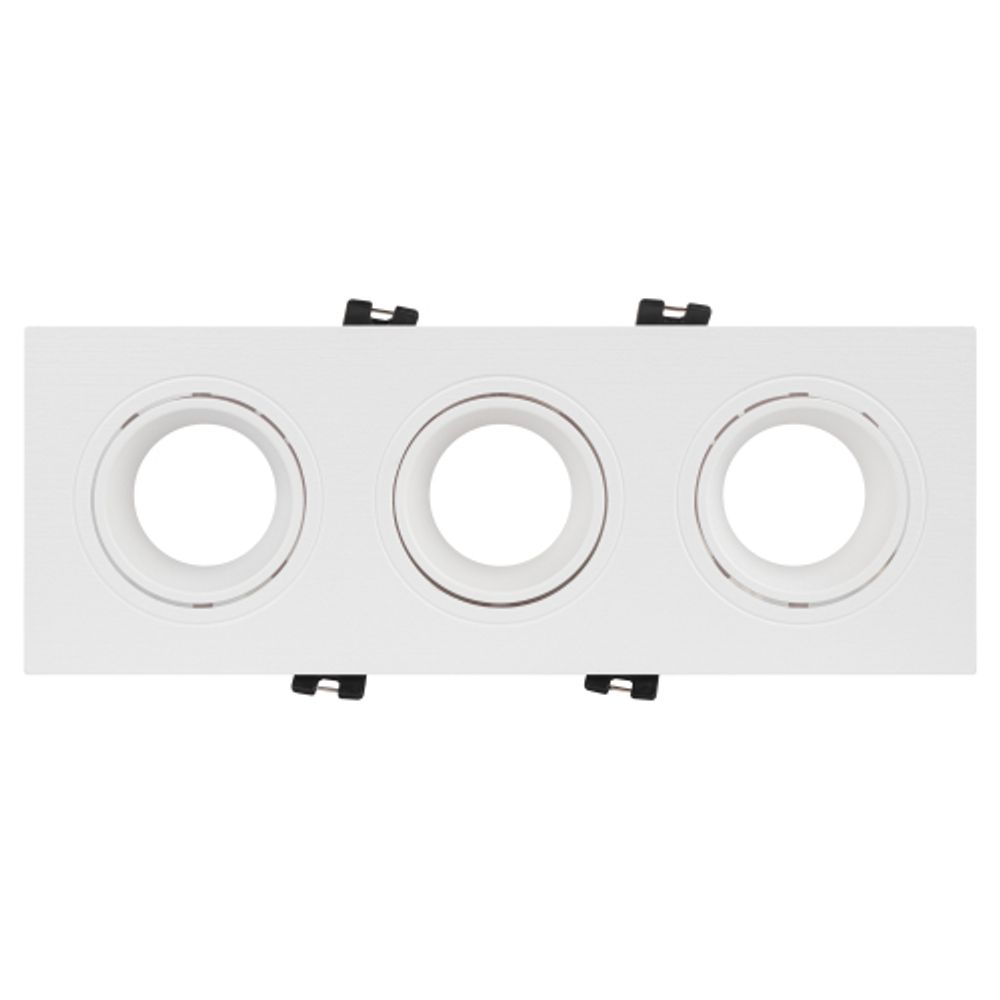 Встраиваемый светильник декоративный ЭРА KL90-3 WH MR16/GU5.3 белый, пластиковый