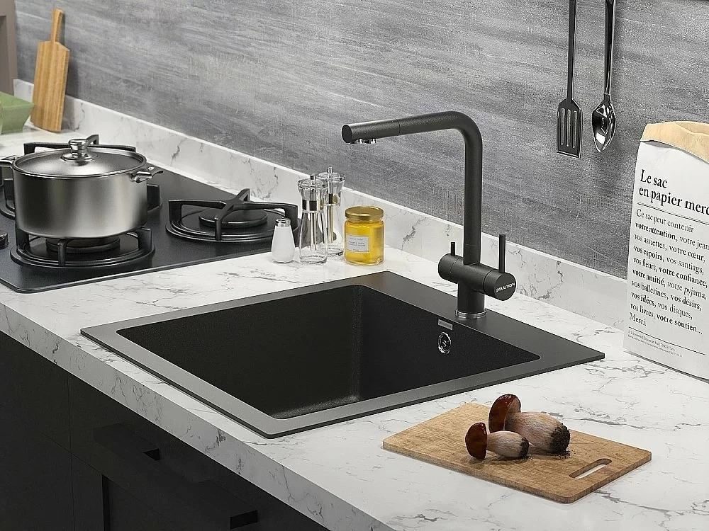 Смеситель для кухни Paulmark Skalen Sk213020-BLM Черный