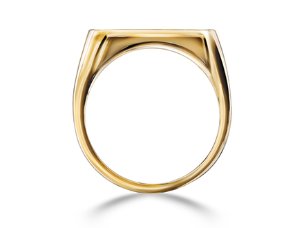 Кольцо из желтого золота с дорожкой из 5 природных бриллиантов огранки «принцесса»