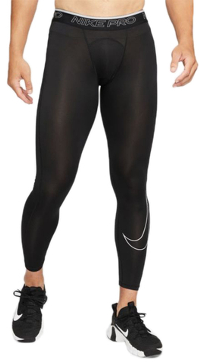Мужские теннисные штаны Nike Pro Dri-Fit Tights - black/white