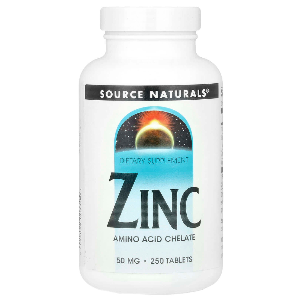 Source Naturals, цинк, 50 мг, 250 таблеток