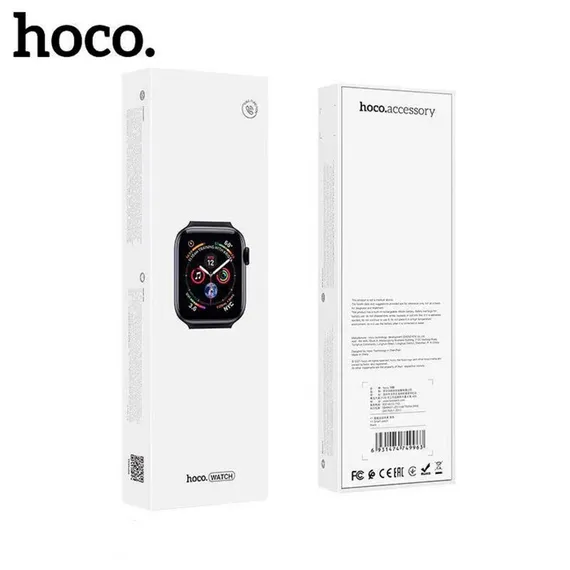 Смарт-часы Hoco Y1, 1.75", 320х385, IP68, BT3.0+4.0, 230 мАч,поддержка вызова,шагомер,черные