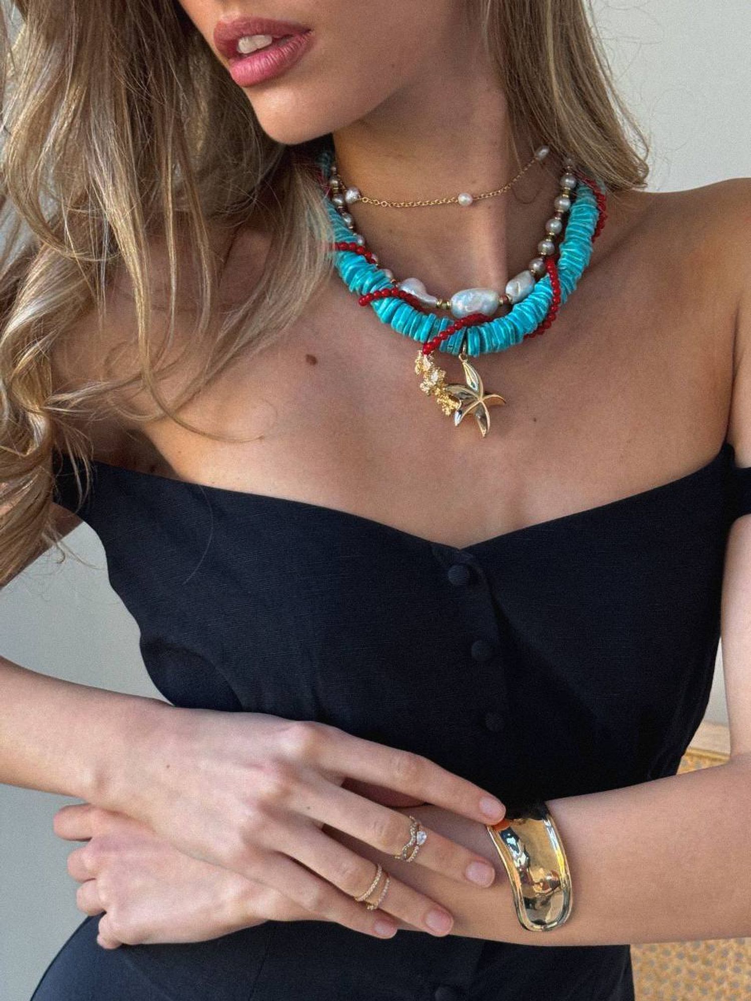 Колье Bold Necklace - Teal