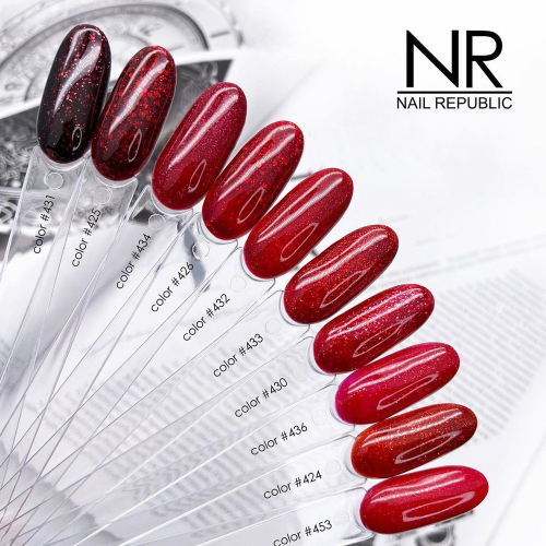 Nail Republic Гель-лак 453 Мерцающий красный, 10 мл