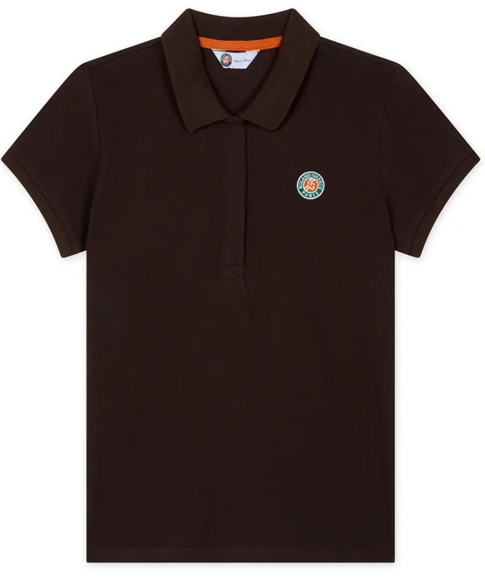 Женское поло Roland Garros Basic Islande Shirt - chocolate