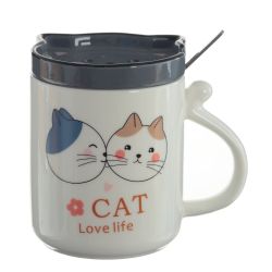 GAEM Кружка с крышкой и ложкой, 400 мл, L11,5 W8 H11 см