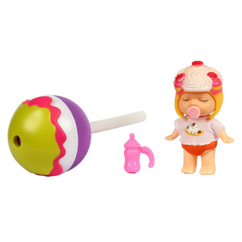 Пупс спящий + пластм. конфета на палочке, в ассорт. на блист. 15,6*6*24,6 см.
