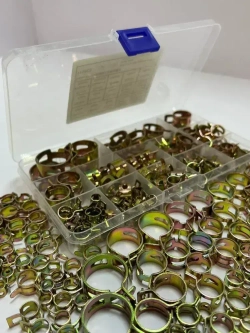 Набор пружинных самозажимных хомутов 115 штук 6мм-22мм