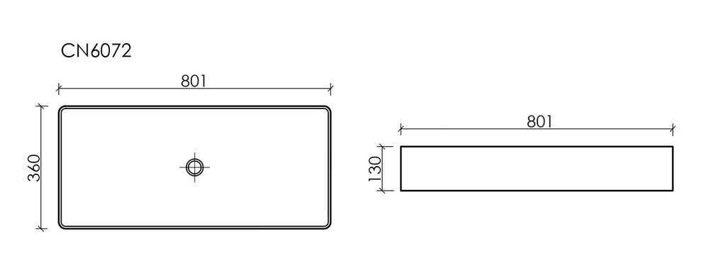 Раковина Ceramica Nova Element 80 см CN6072MB матовая черная