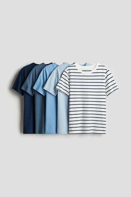 H&M Набор из 5 футболок, синий