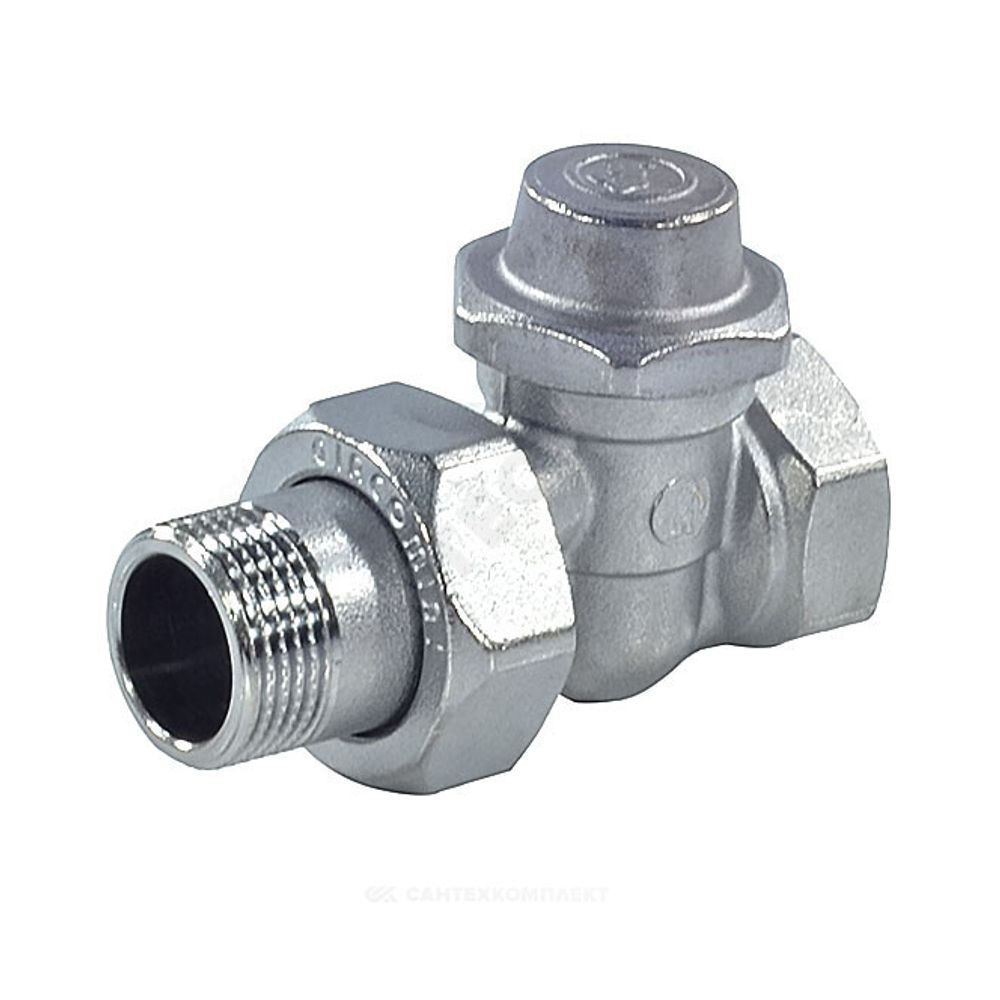 Клапан запорный Ду 20 Ру16 ВР прямой штуцер без уплотнения R715TG Giacomini R715X034