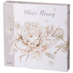 НАБОР ТАРЕЛОК ЗАКУСОЧНЫХ LEFARD "WHITE FLOWER" 2 ШТ. 23 СМ СЕРЫЙ (КОР=12НАБ.)