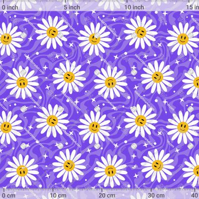 Хиппи ромашки на фиолетовых акриловых разводах by Svetalik 714 DPI