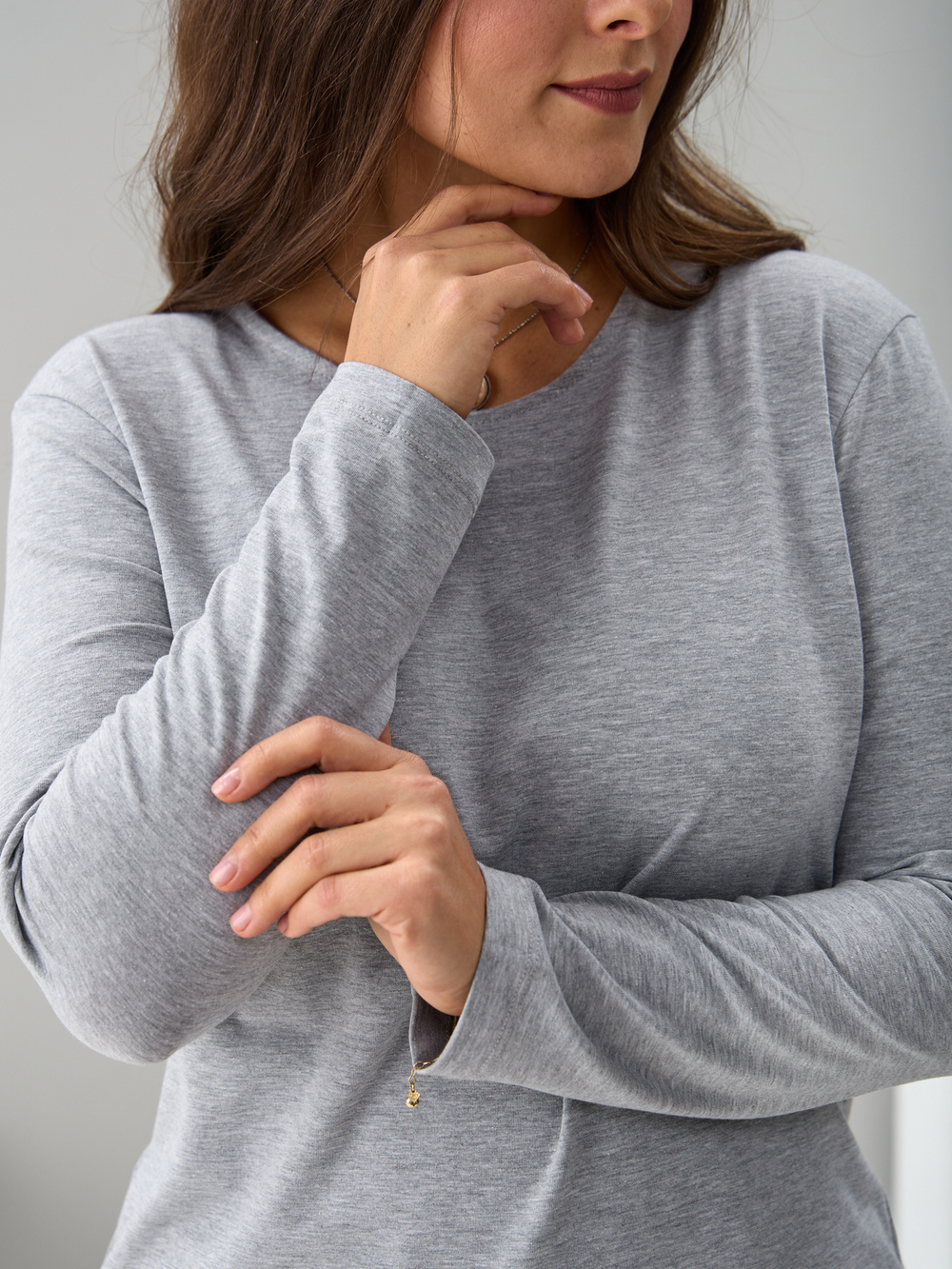 Лонгслив ЛНкл-081/светлосерый-меланж