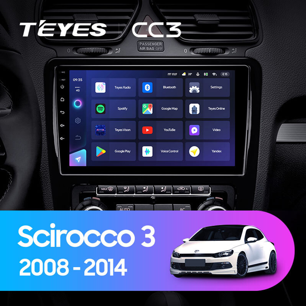 Teyes CC3 9"для Volkswagen Scirocco Mk3 2008-2014