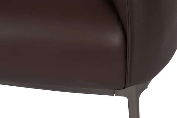 Двухместный диван Gun 150 см, тёмно-коричневая натуральная кожа