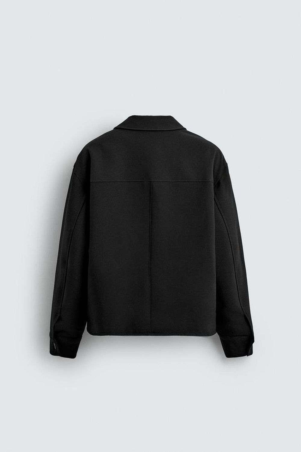 ZARA КУРТКА-РУБАШКА BOXY FIT, ЧЕРНЫЙ