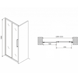 Душевая дверь Abber Schwarzer Diamant 130 AG30130MH профиль Хром стекло матовое