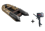 Таймень NX 3400 НДНД PRO камыш-черный + KAMISU T 5 BMS (комплект лодка + мотор)