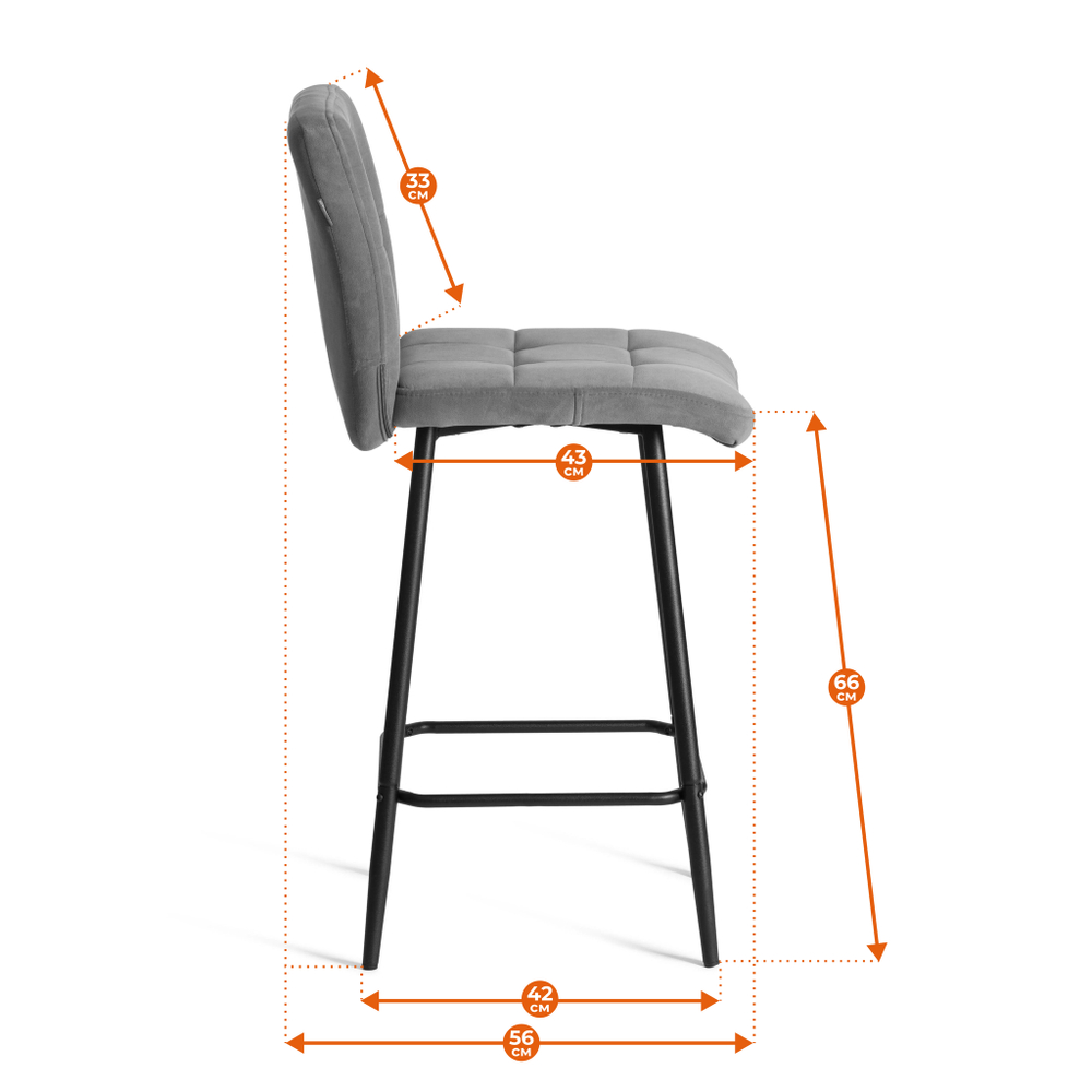 Полубарный стул  Medeo/Медео экокожа , бежевый, 42х56х102 см