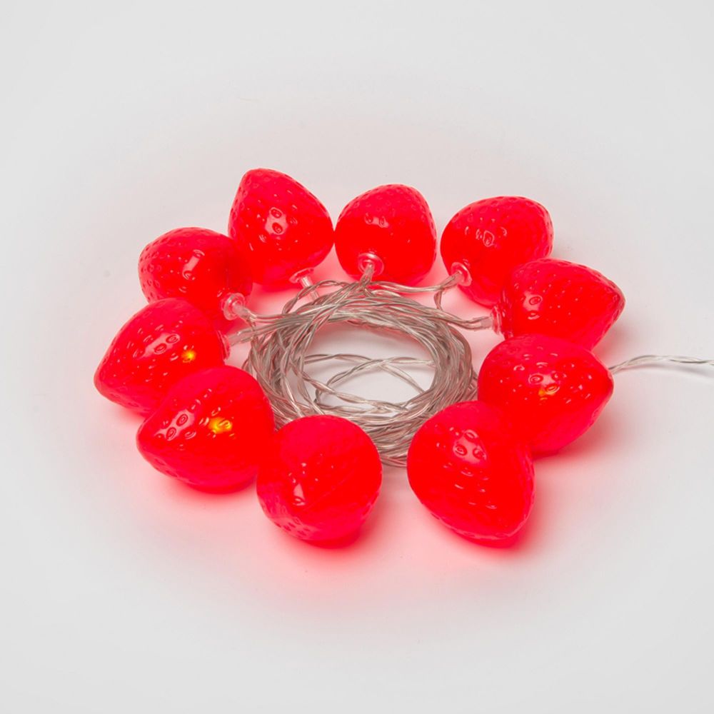 ULD-S0400-010-STB-2AA RED IP20 STRAWBERRY Гирлянда светодиодная на батарейках 2AA не в-к. Клубника. 4м. 10 светодиодов. Красный свет. Провод прозрачный. TM Uniel.