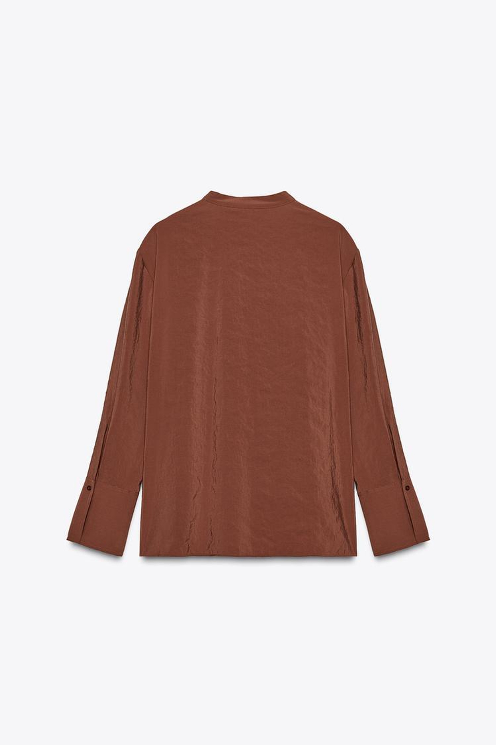 ZARA РУБАШКА ИЗ СТРУЯЩЕЙСЯ ТКАНИ — ZW COLLECTION, КАРАМЕЛЬНЫЙ