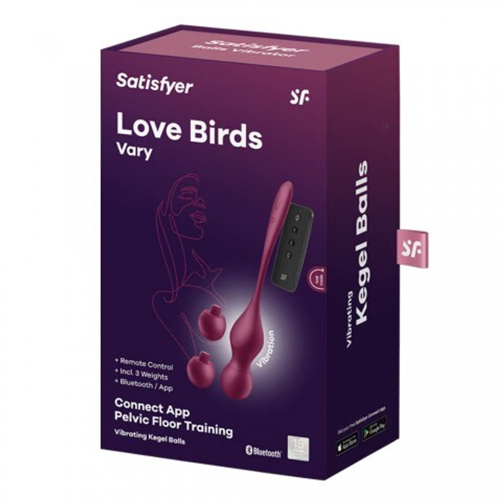 Тренажер Кегеля Satisfyer Love Birds Vary (Connect App) бордовый