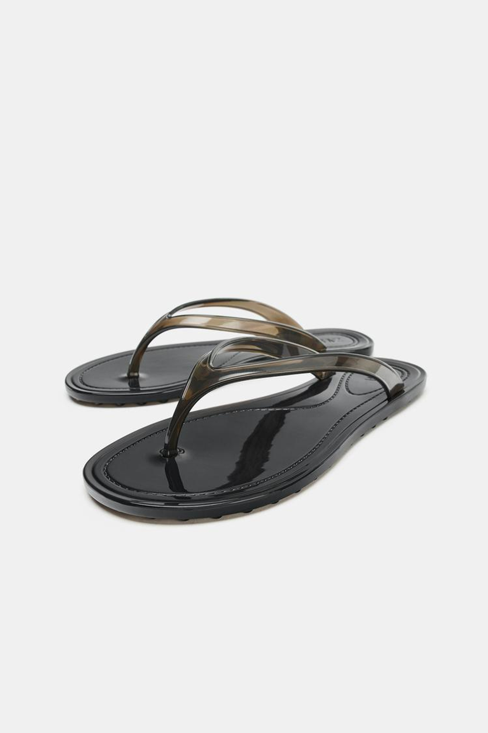 ZARA САНДАЛИИ С ПЕРЕМЫЧКОЙ МЕЖДУ ПАЛЬЦАМИ, ЧЕРНЫЙ