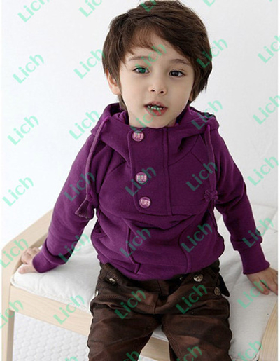 Худи детское с крупными декоративными пуговицами