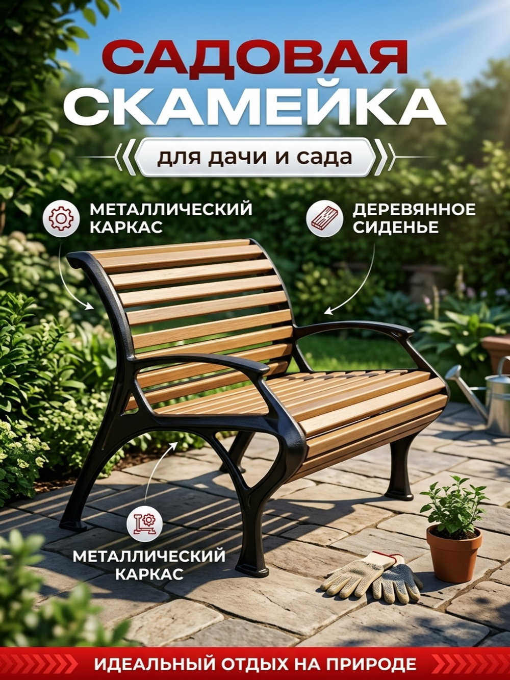 Скамейка садовая чугунная