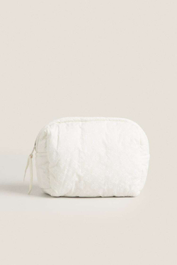 ZARA HOME МАЛЕНЬКАЯ КОСМЕТИЧКА С ЦВЕТОЧНЫМ ПРИНТОМ, БЕЛЫЙ