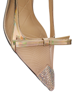 Женские босоножки бежевые со стразами