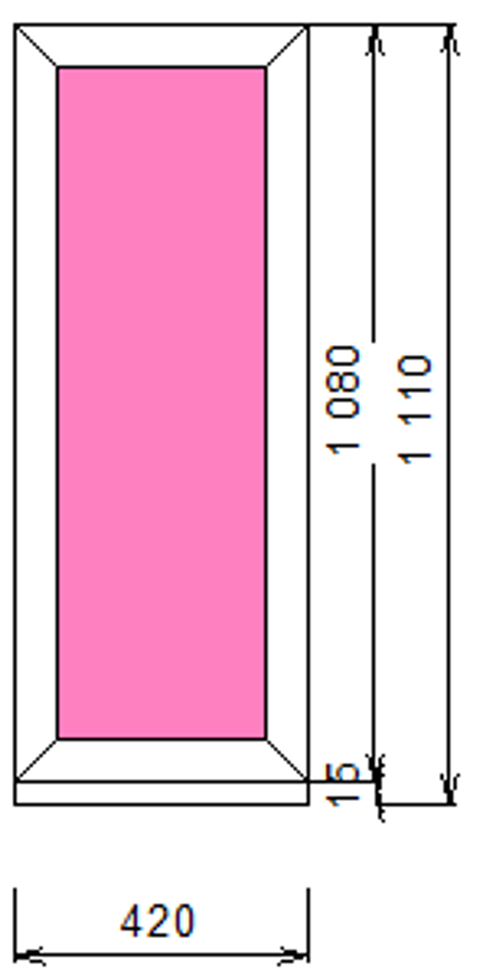 Пластиковое окно 1080 х 420 ТермА Эко