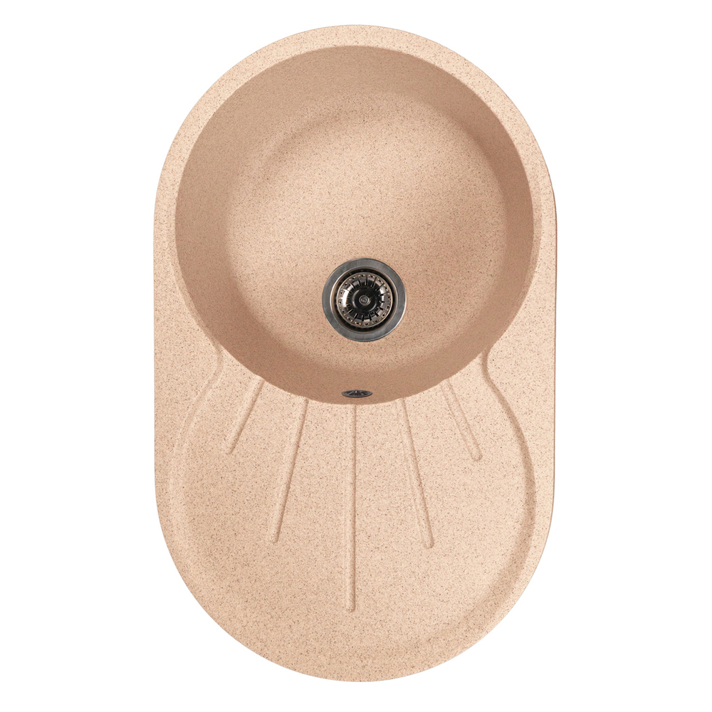 Мойка ML-GMS105 СТАНДАРТ овальная с крылом, песочный (302), 740*460*190мм