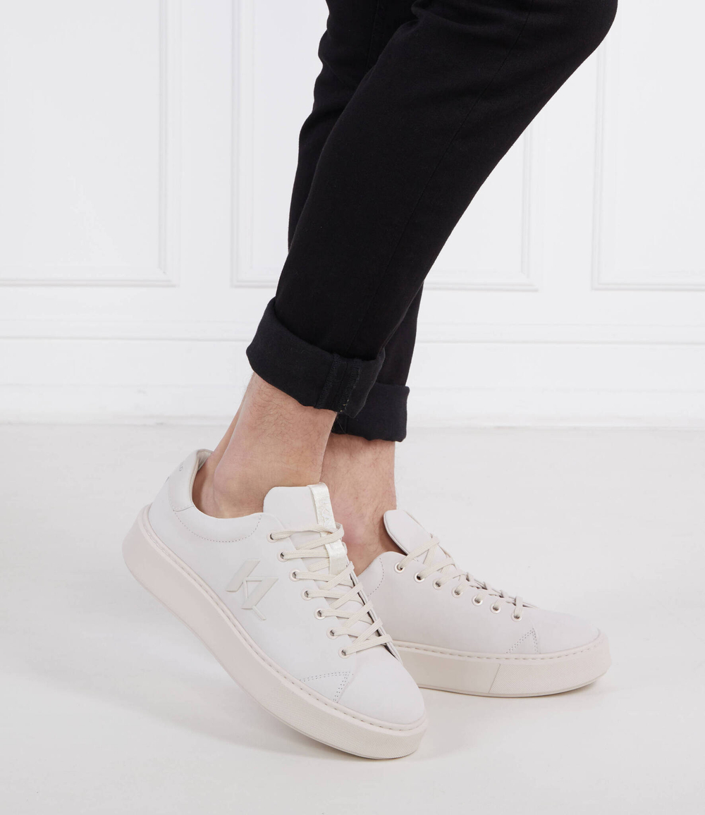 Кожаные кроссовки maxi kup monogram Karl Lagerfeld - белый(KL52217)