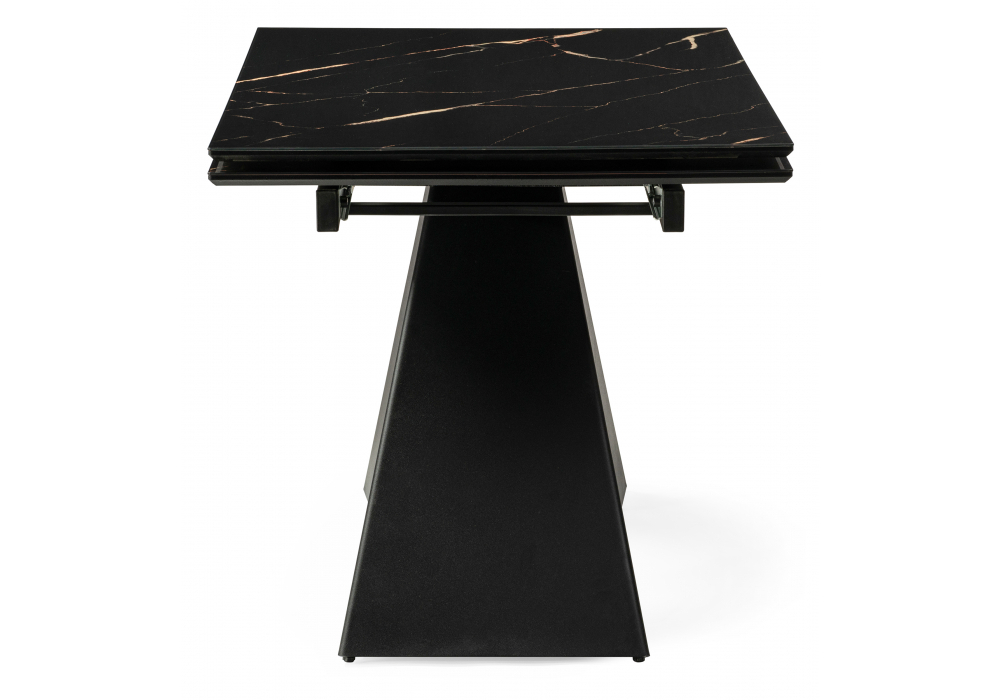 Стол стеклянный Woodville Торвальд 140(200)х80х77 обсидиан, черный