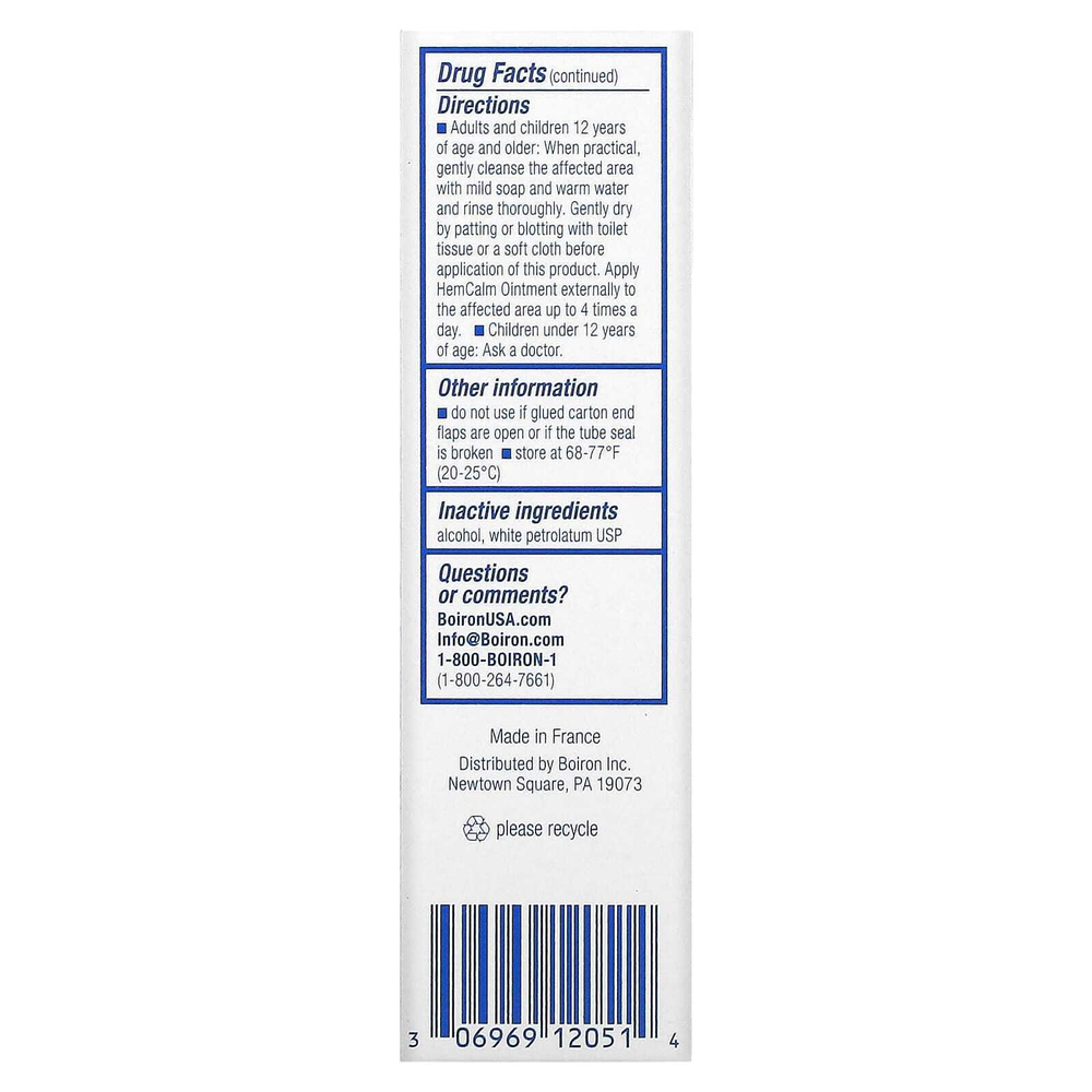 Boiron, HemCalm™, мазь от геморроя, 30 г (1 унция)