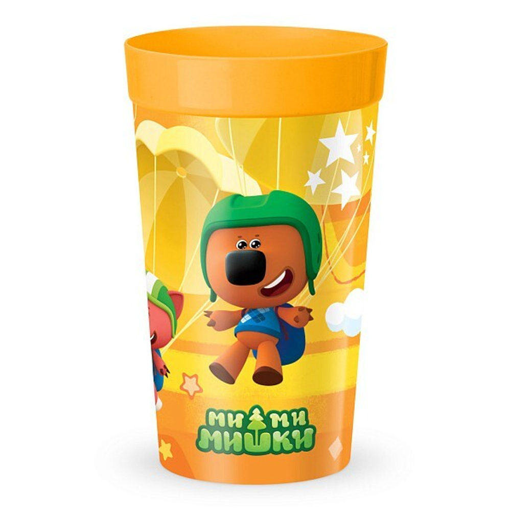 Стакан детский с декором "ми-ми-мишки" 380мл (оранжевый)