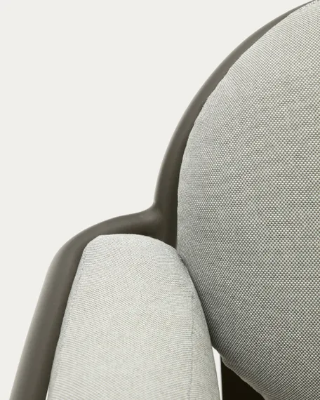 Садовое кресло Joncols серое с зеленой алюминиевой отделкой