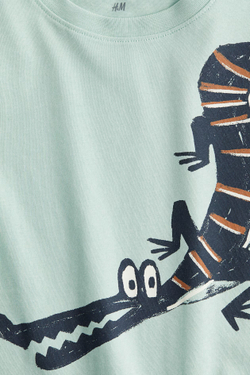 H&M Футболка с принтом, светло-зеленый
