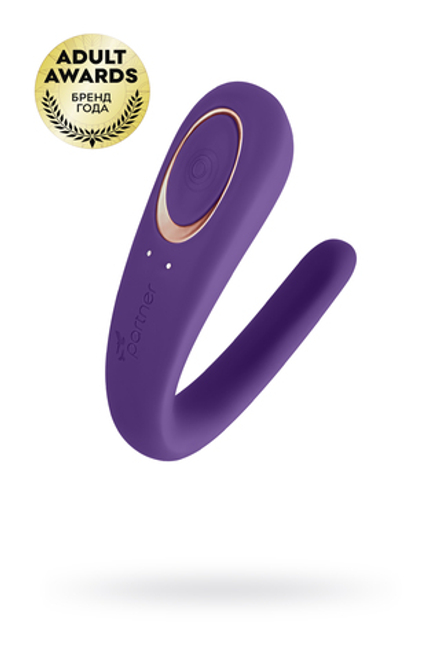 Многофункциональный стимулятор для пар Satisfyer Partner Double Classic, силикон, фиолетовый,18,5 см