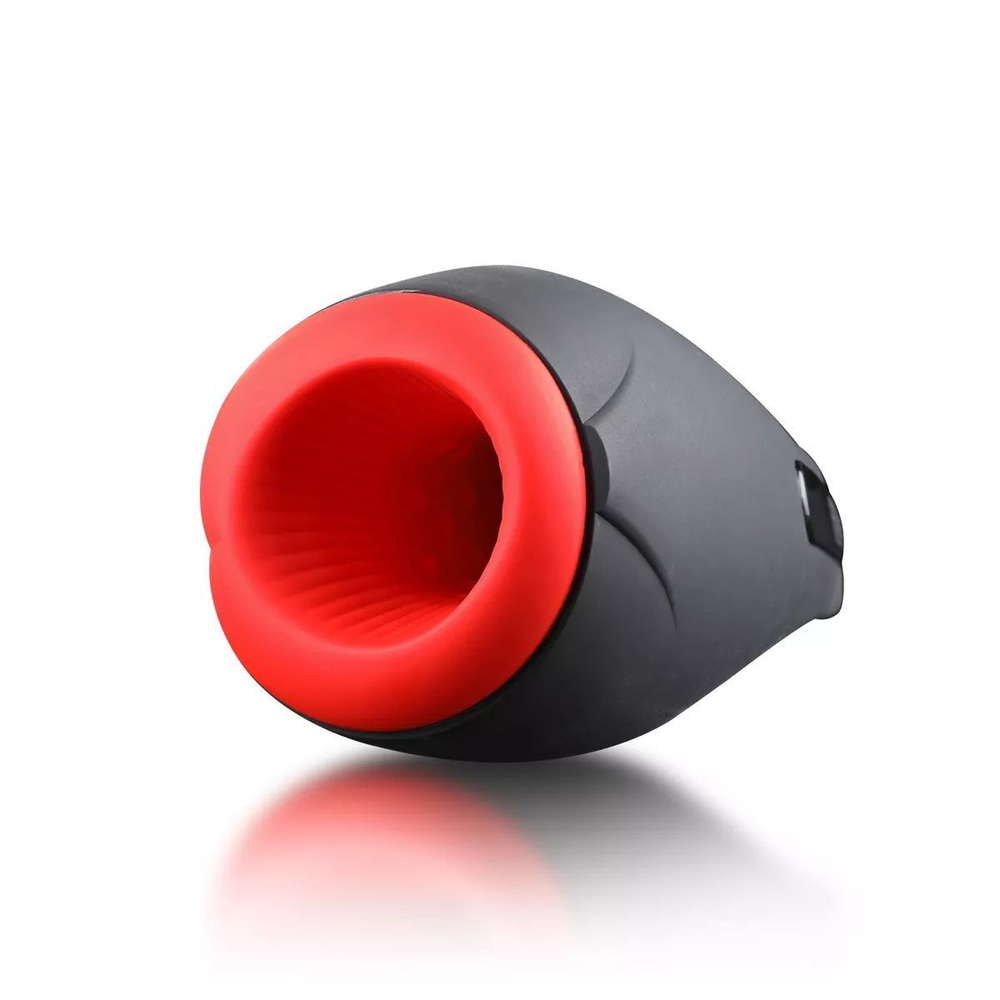 Мастурбатор Airturn 1 с вибрацией и нагревом (Цвет: черный с красным)