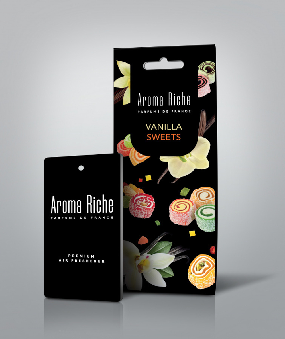 Ароматизатор воздуха AROMA RICHE подвесной картонный  - VANILLA-SWEET (ваниль и сладости)